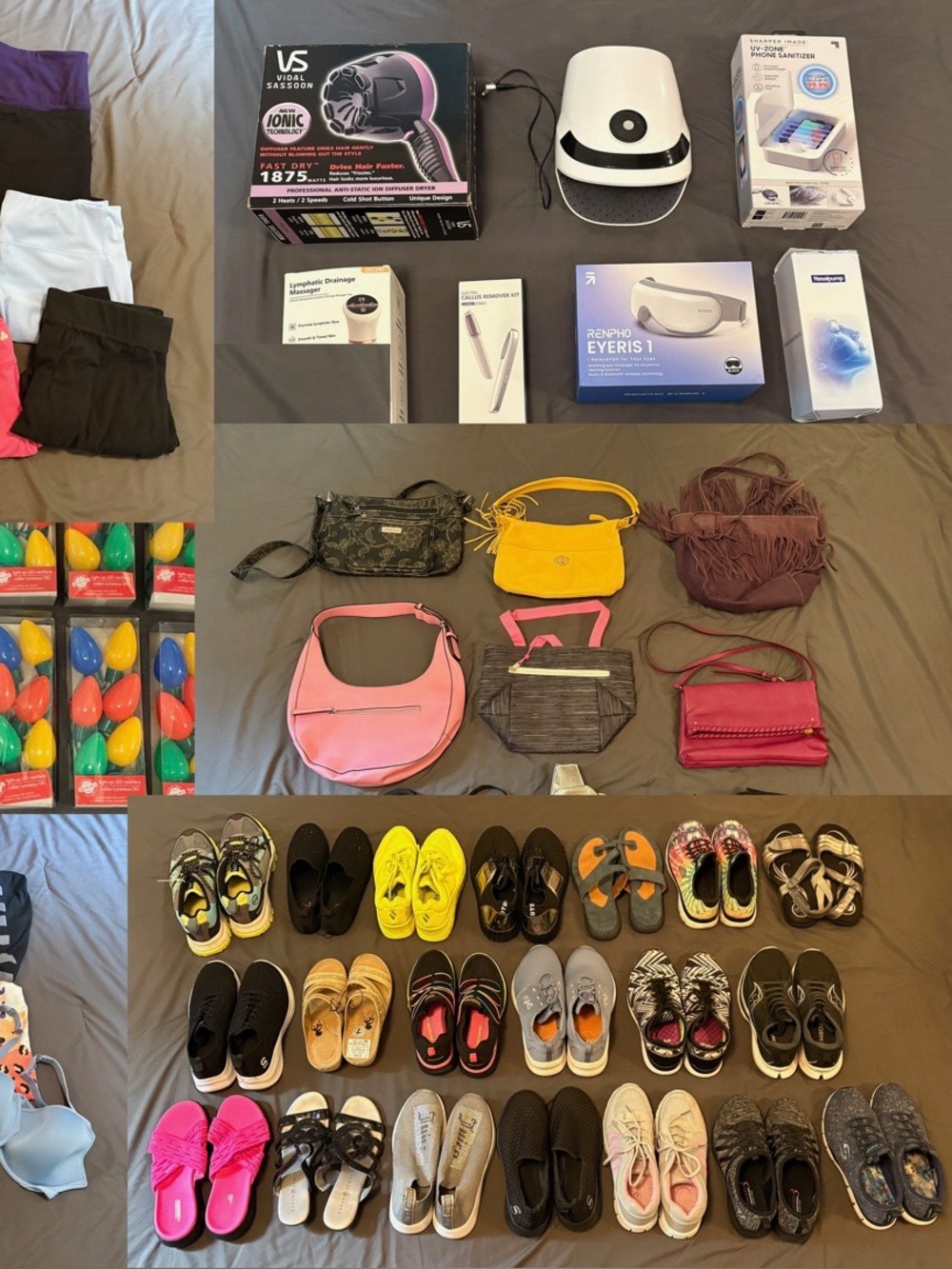 Huge lot clothing shoes purses electronics and more plus size leggings shirts